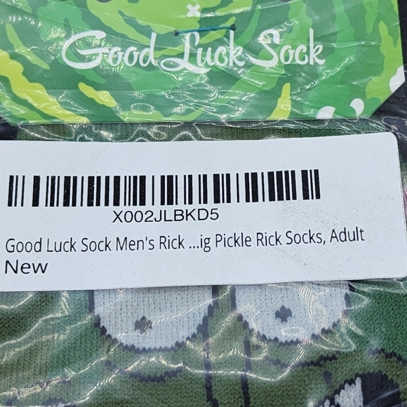 Good Luck Sock Men's Rick and Morty, Pickle Rick Socks - 8-13 - Picture 5 of 5